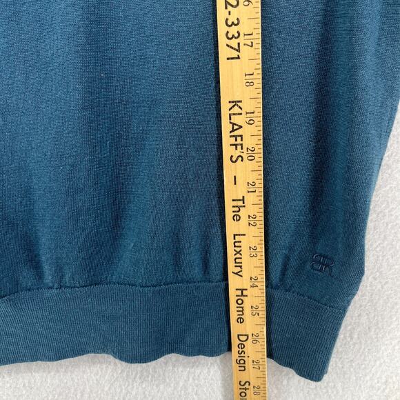 BANANA REPUBLIC Sweater Mens M 100% Merino Wool Crewneck Pullover Jumper Green - Picture 15 of 16